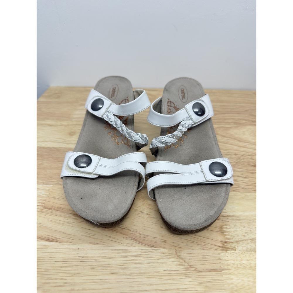 Aetrex Lydia Adjustable Wedge slip on sandal white size 10‎ #50 - Picture 4 of 10